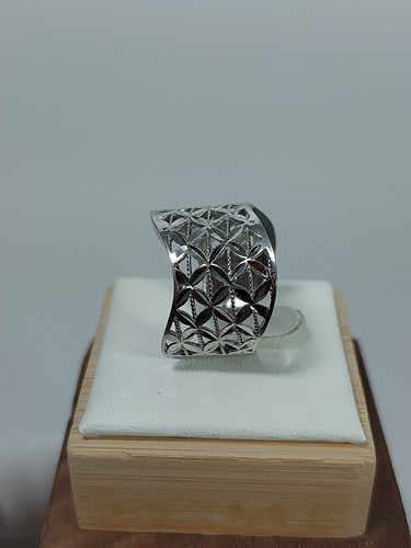 ANELLO FASCIA ARGENTO 925 DONNA RODIATO CON TRAFORO ELEGANTE MISURA REGOLABILE - Picture 3 of 12