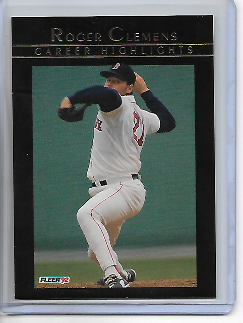 1992 Fleer Roger Clemens Career Highlights Insert Card 12 EBay
