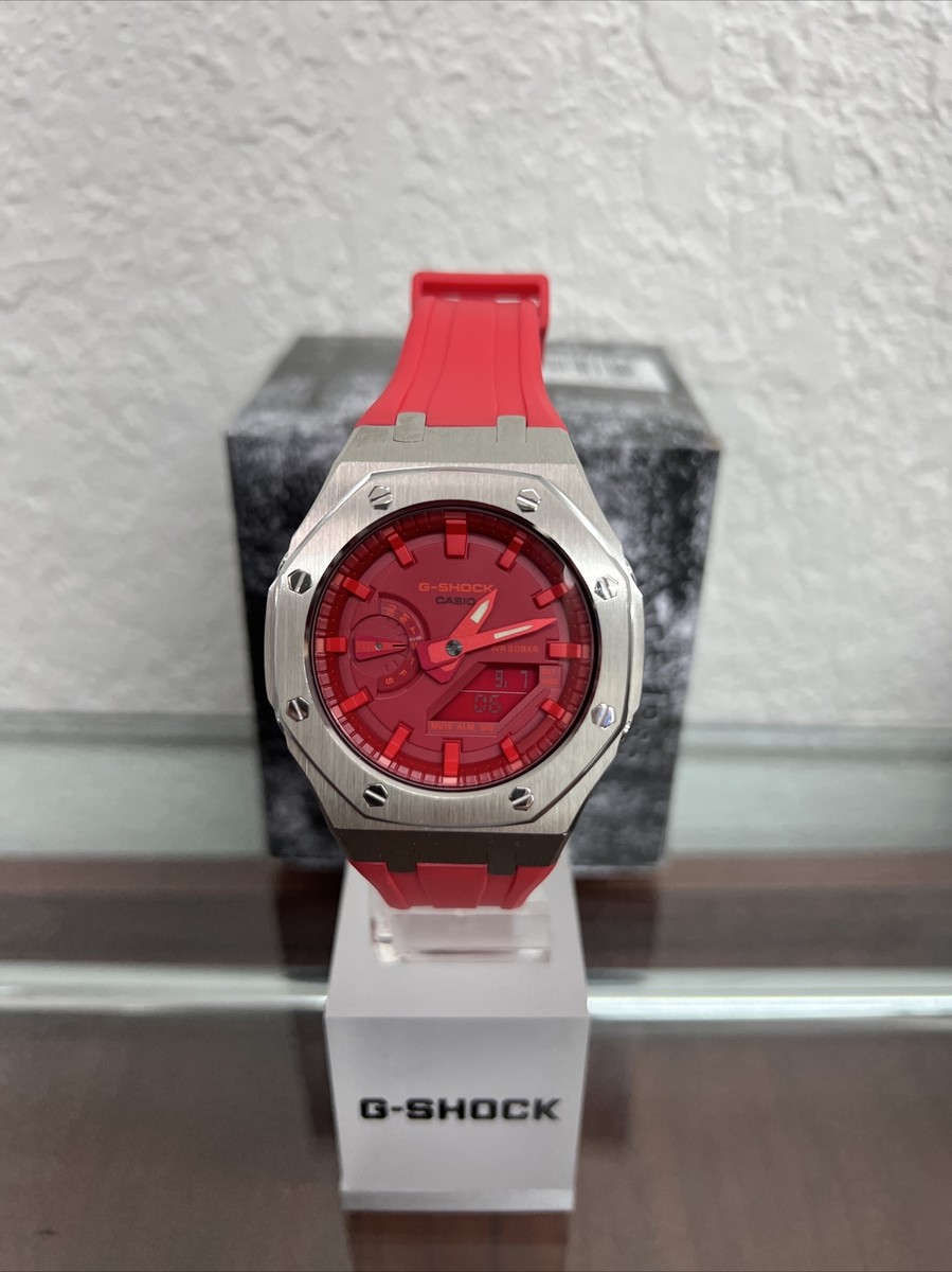 カシオ カスタムG-SHOCK GA-2100 レッド casioak-mod-custom-watch-casio