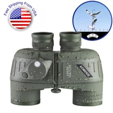 10X High Power Binoculars 50mm FMC Lens with Compass Rangefinder for Hunting