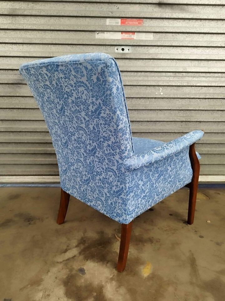 Vintage Parker Knoll Froxfield Chair Armchair Blue Flock PK 749