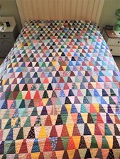 Handmade Thousand Pyramids Quilt Mennonite Quilted