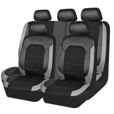 Full Set Car Seat Covers PU Leather Front Rear Chair Cushion Protector 5-Sits