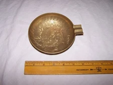Vintage Round Brass ASHTRSAY marked WORLD GIF Z.Y INDIA - Fancy Design