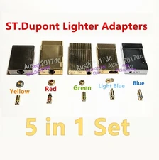 Dupont Lighter Gas Refill Adapters 5 in 1 set Yellow/Red/Green/blue Caps
