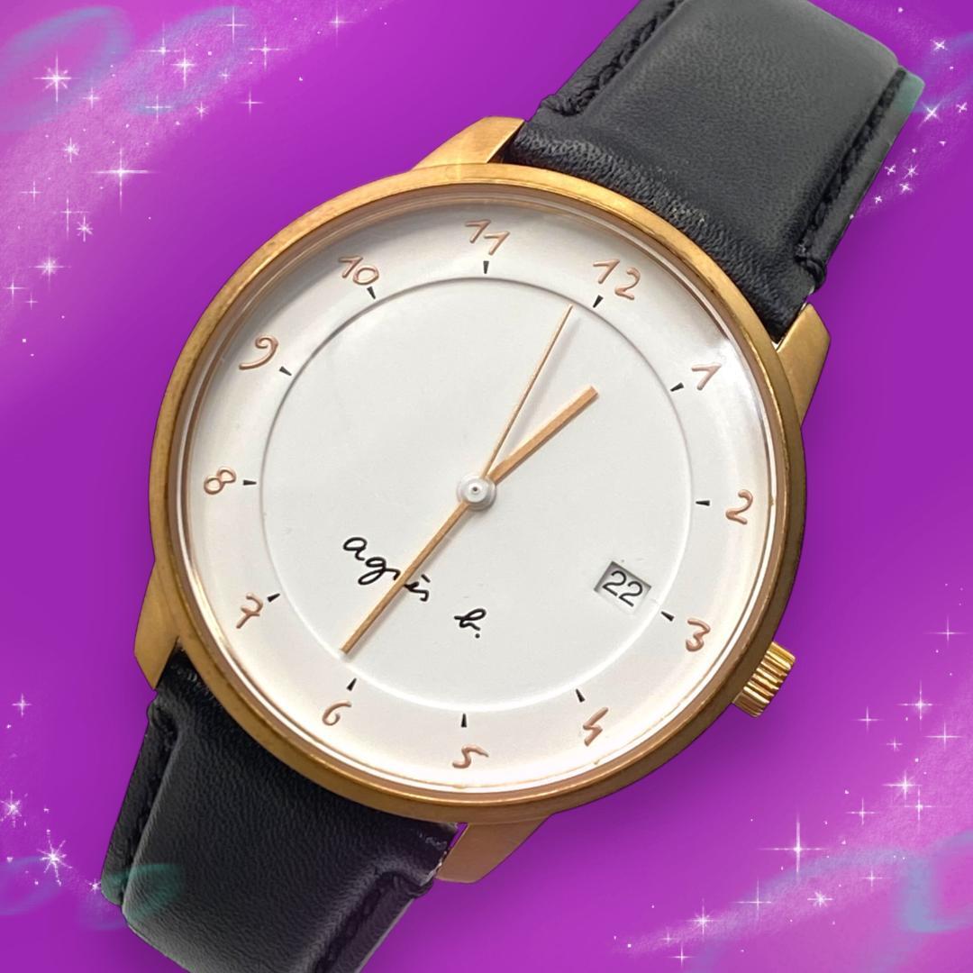 AA593 アニエスベー VJ42-KZ30 ブラック文字盤 時計