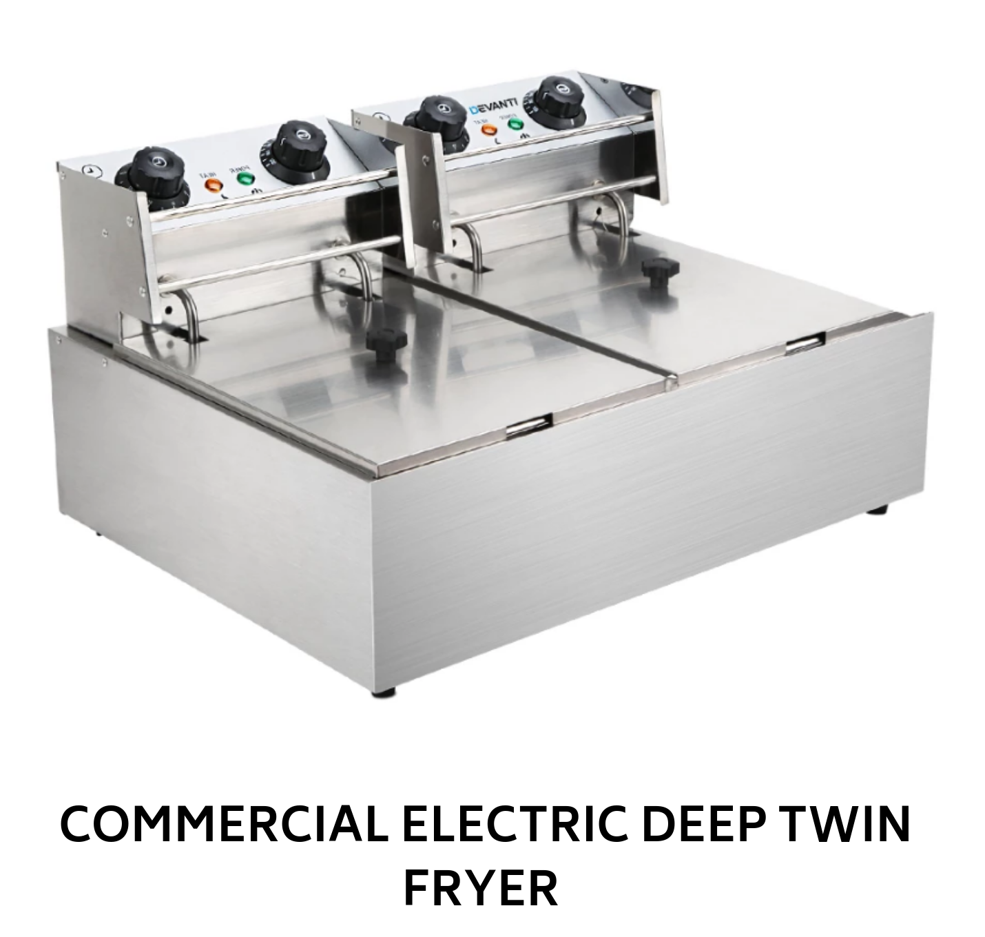 Devanti Electric Commercial Deep Fryer Twin Frying Basket Chip Cooker