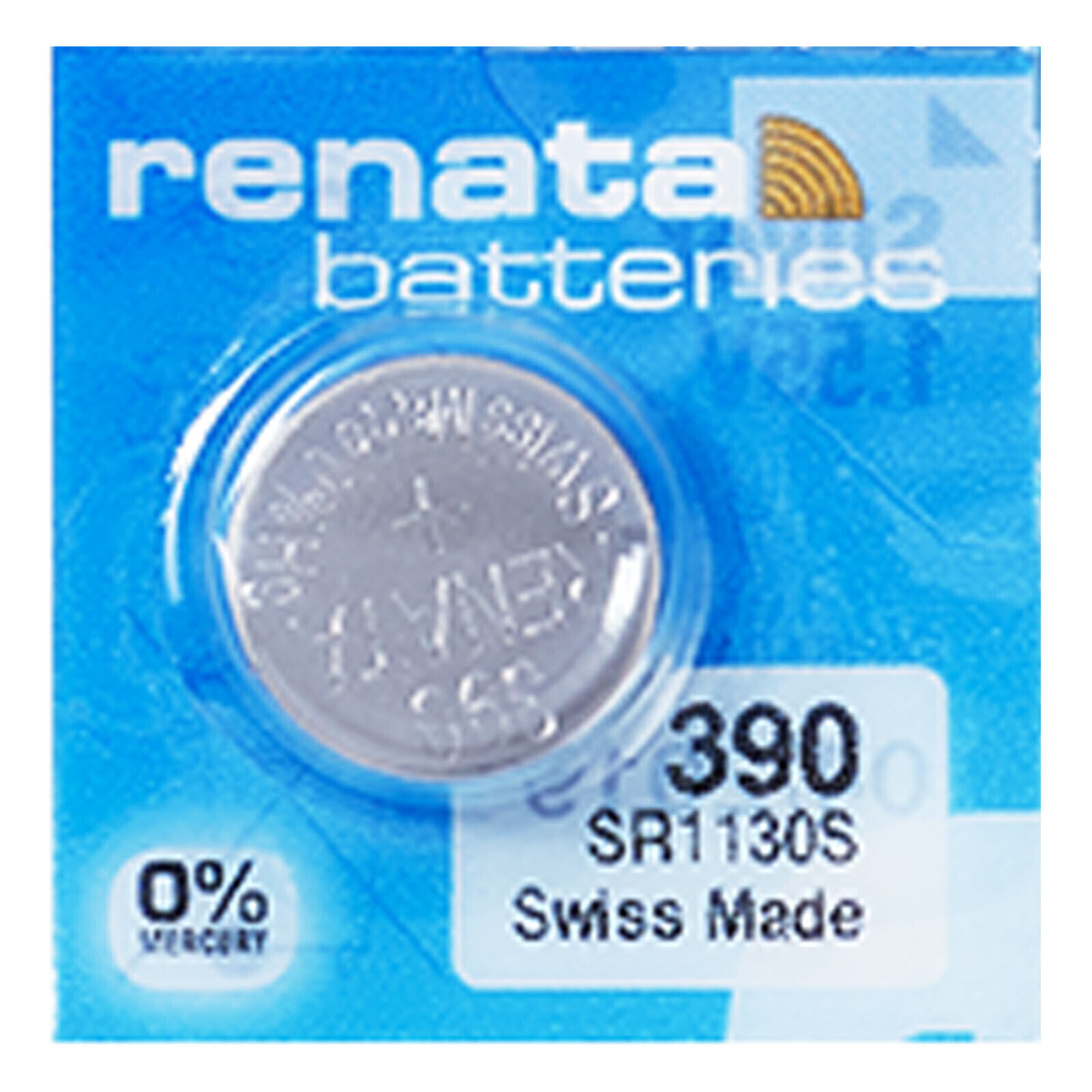 Renata 390 Pila Batteria Orologio Mercury Free Silver Oxide SR1130SW Swiss 1.55V