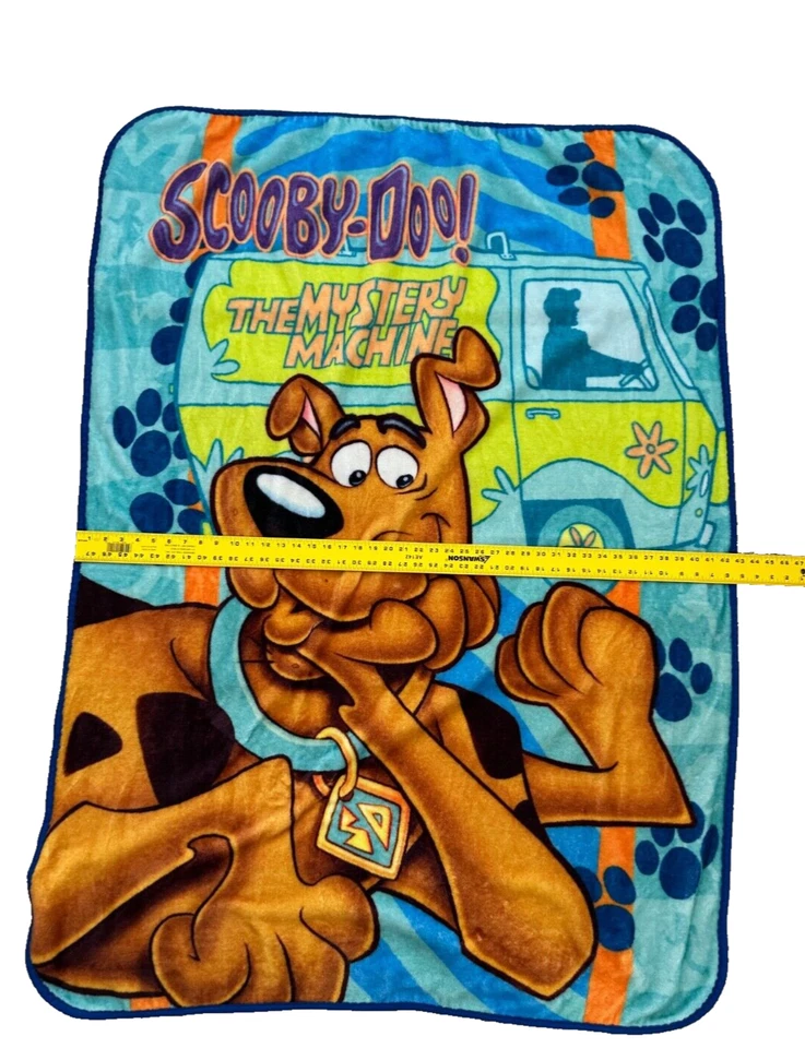 Scooby Doo Mystery Machine Blanket Kids Green Blue Lovey Northwest Plush - Image 2 of 4