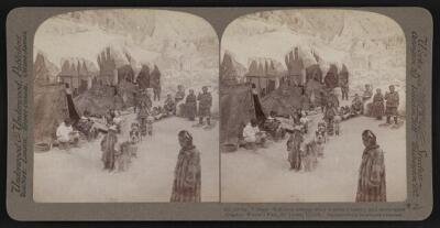 An arctic village Eskimos among their topeks (tents) snow igloo (ri- Old Photo 1