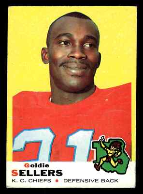 1969 Topps #119 Goldie Sellers - Kansas City Chiefs (Low Grade)