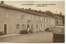 4 postcards old postcard Poule les Echarmeaux Rhône hotel and views