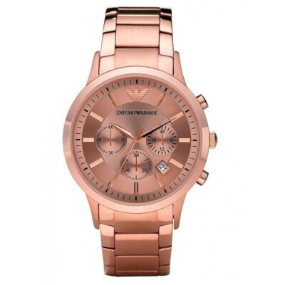 NEW GENUINE EMPORIO ARMANI AR2452 RENATO ROSE GOLD STAINLESS STEEL MENS WATCH UK
