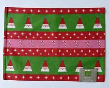 CHRISTMAS  SANTA GNOME" TABLE PLACEMATS  LARGER SIZE  14"x 19" Set of 6 NEW