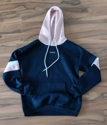 Damen Pullover Hoodie Gr. S Kapuzen Sweatshirt Blau Rosa Weiß Werewolf