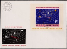 Albania; 15 l. Układ Słoneczny 1964 na liście pierwszego dnia obiegu (45,- na stemplowany)