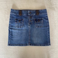 LEI Denim Mini Skirt Size 5 Medium Wash Blue Jean 90s Y2K Western Style