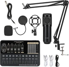 Home Studio Recording Kit Music Podcast Equipment Mixer Condenser Microphone NEW