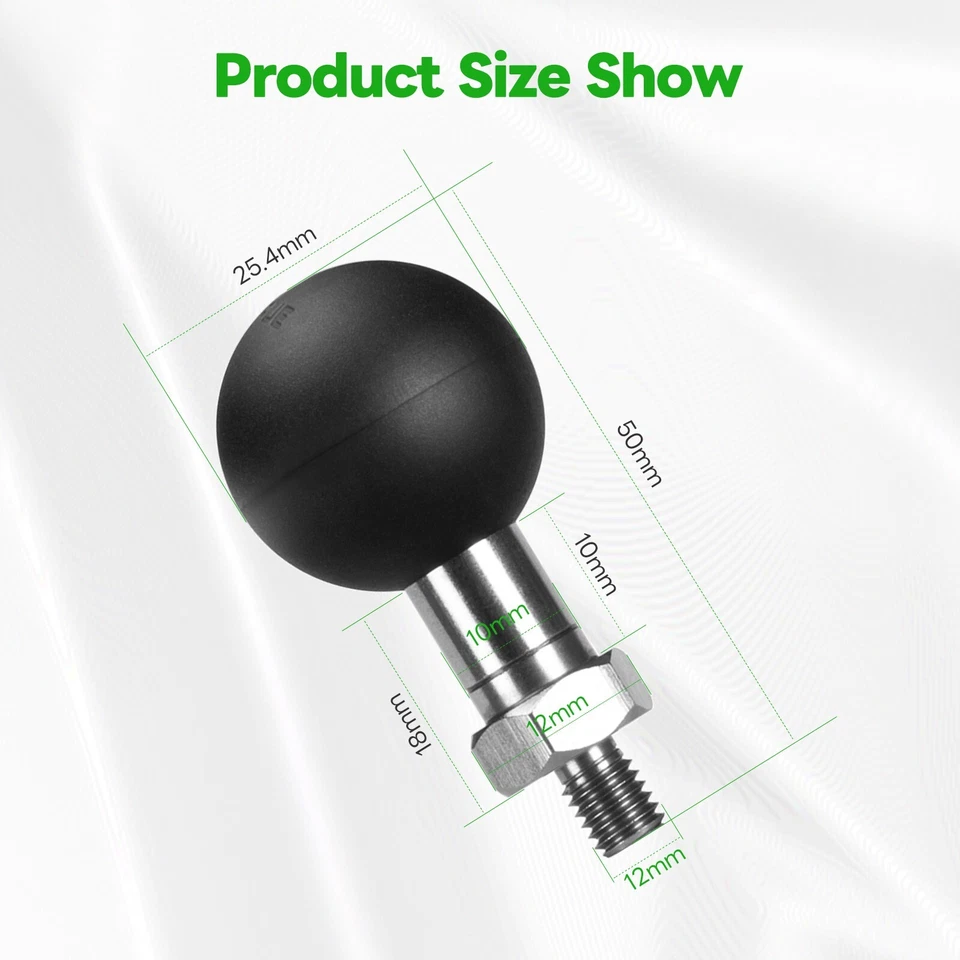 FANAUE M6 1" Ball Adapter Compatible with RAM Mount B Size Double Socket Arm - Image 2 of 4