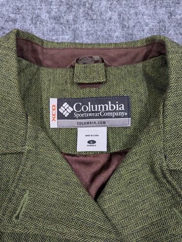 Columbia XCO Women's Equestrian Jacket Green Herringbone SZ Large - 第 3/14 張圖片