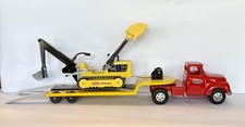Tonka 1950s Low Boy With Ramps ,Cab And Vintage Trencher Excellent Condition