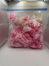 Pink and White Artificial Foam Rose Flower Heads for DIY Crafts and Wedding Deco