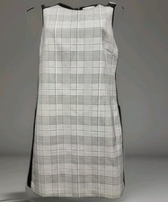 Alice + Olivia Dress Womens Small Gray Glen Plaid A Line Shift Lined Zip Closure