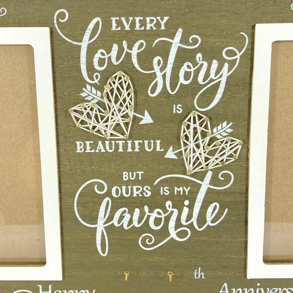 Marco de fotos de madera Then and Now Love Story para fotos de 6x4 - Regalo de aniversario Foto 2 de 4