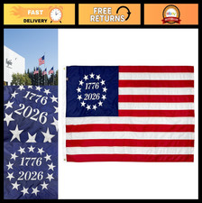 Embroidered Betsy Ross Commemorative Flag 3x5' - Made in USA, 1776-2026