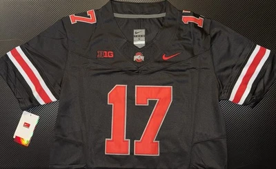 Carnell Tate Black Ohio State OSU Jersey Buckeyes Stitched 17 FUSE Stitched