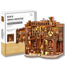 DIY Book Nook Kit for Adults  Teens 3D Wooden Dreamy Library with LED Light