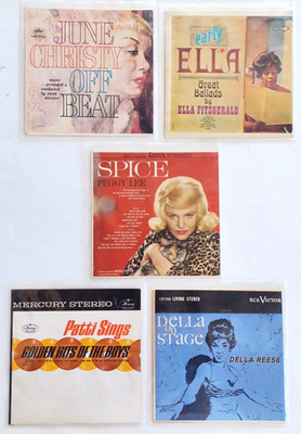 JUNE  CHRISTY, ELLA F., PEGGY LEE, PATTI PAGE, D. REESE-(5) 7'' Jukebox EP Covers