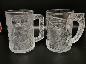 1995 Batman Forever McDonald's Glass Mugs (2) Includes 1ea Batman & Robin