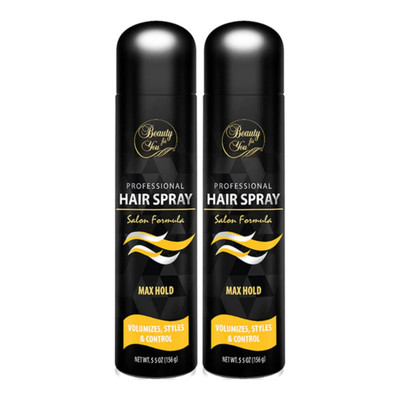 Beauty For You Professional Hair Spray Salon Formula Max Hold, 5oz. (Pack of 2)