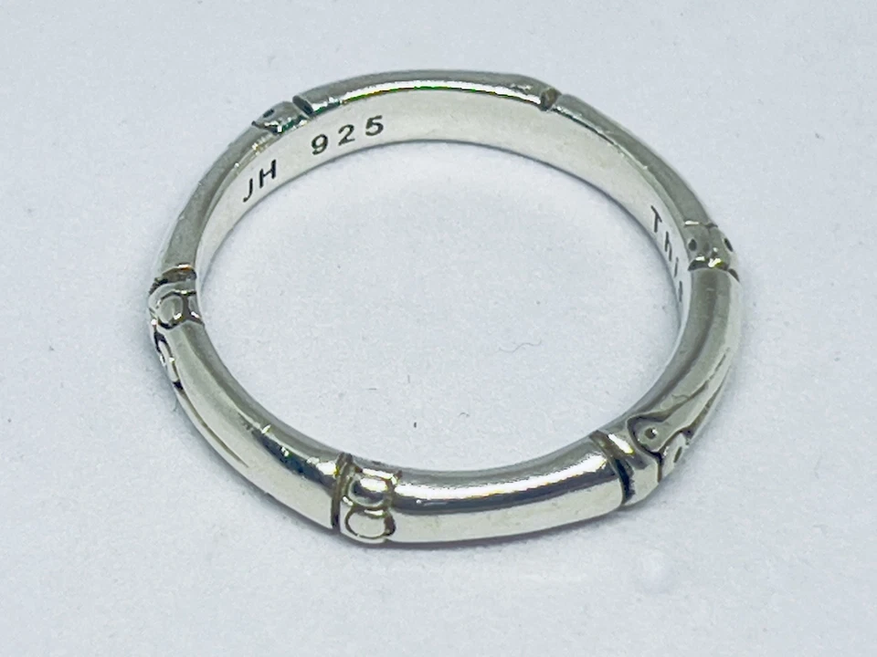 John Hardy 925 Sterling Silver Bamboo Collection Stackable Band Ring Sz 7 - Image 3 of 4