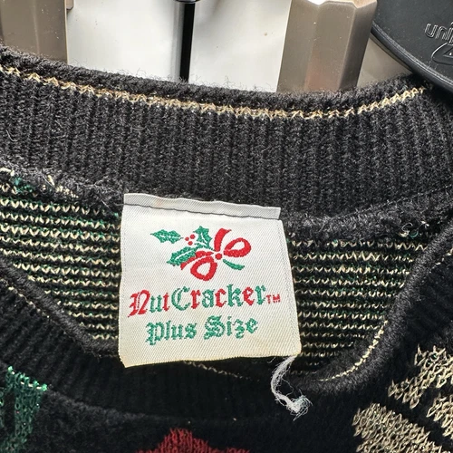 VTG Nutcracker Ugly Christmas Sweater Floral Plus size 3X Sparkly SI19