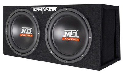 MTX Terminator TNE212DV 1000 Watt RMS Dual 12  Subwoofers Subs + Vented Sub Box