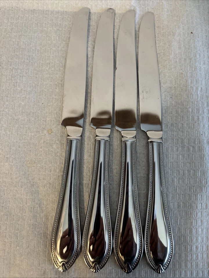 Reed & Barton Whitley Stainless Beaded Fan Dinner Knives THREE SETS OF 4 ea. - Image 4 of 4