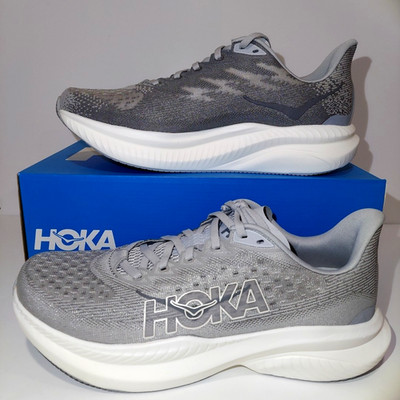 Hoka One One Mach 6 Stardust Gray White Running Shoes Men's Sizes 9