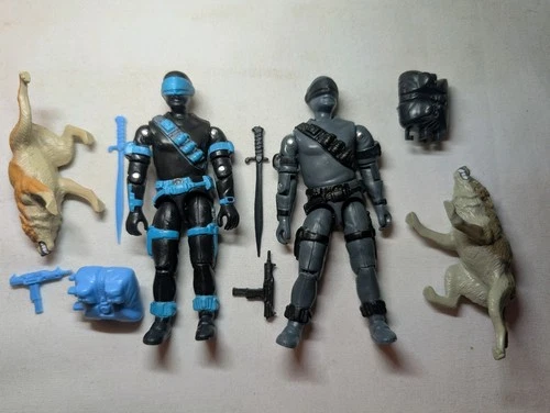 Gi Joe Black Major Snake Eyes Repro X2 Complete With Accessories