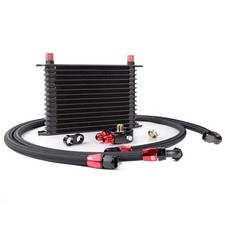 AN10 10-Row Alum Engine Trans Oil Cooler Filter Reloc Kit B Set Japanese Model