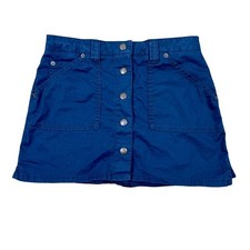 Vintage Y2K Abercrombie  Fitch Navy Blue Button Front Mini Skirt Size XXS