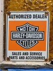 VINTAGE HARLEY-DAVIDSON PORCELAIN SIGN OLD MOTORCYCLE SALES PARTS SERVICE GARAGE