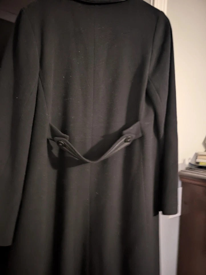 Abrigo negro para mujer Cole Haan talla 8 lana cachemir Foto 3 de 4