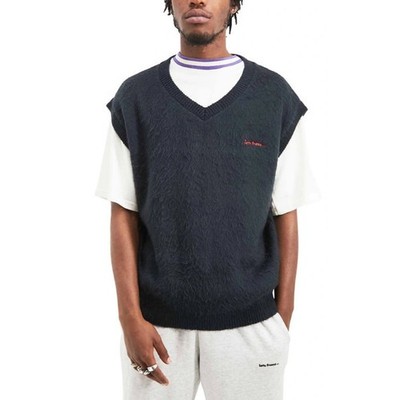 iets frans... Urban Outfitters Fluffy Knit Vest Navy Blue Unisex Size L NWOT