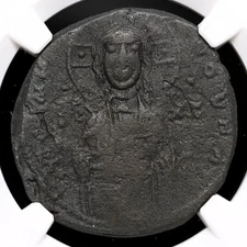 BYZANTINE. Anonymous Christ Follis, 1034-1041 AD. Class C, NGC Choice Fine
