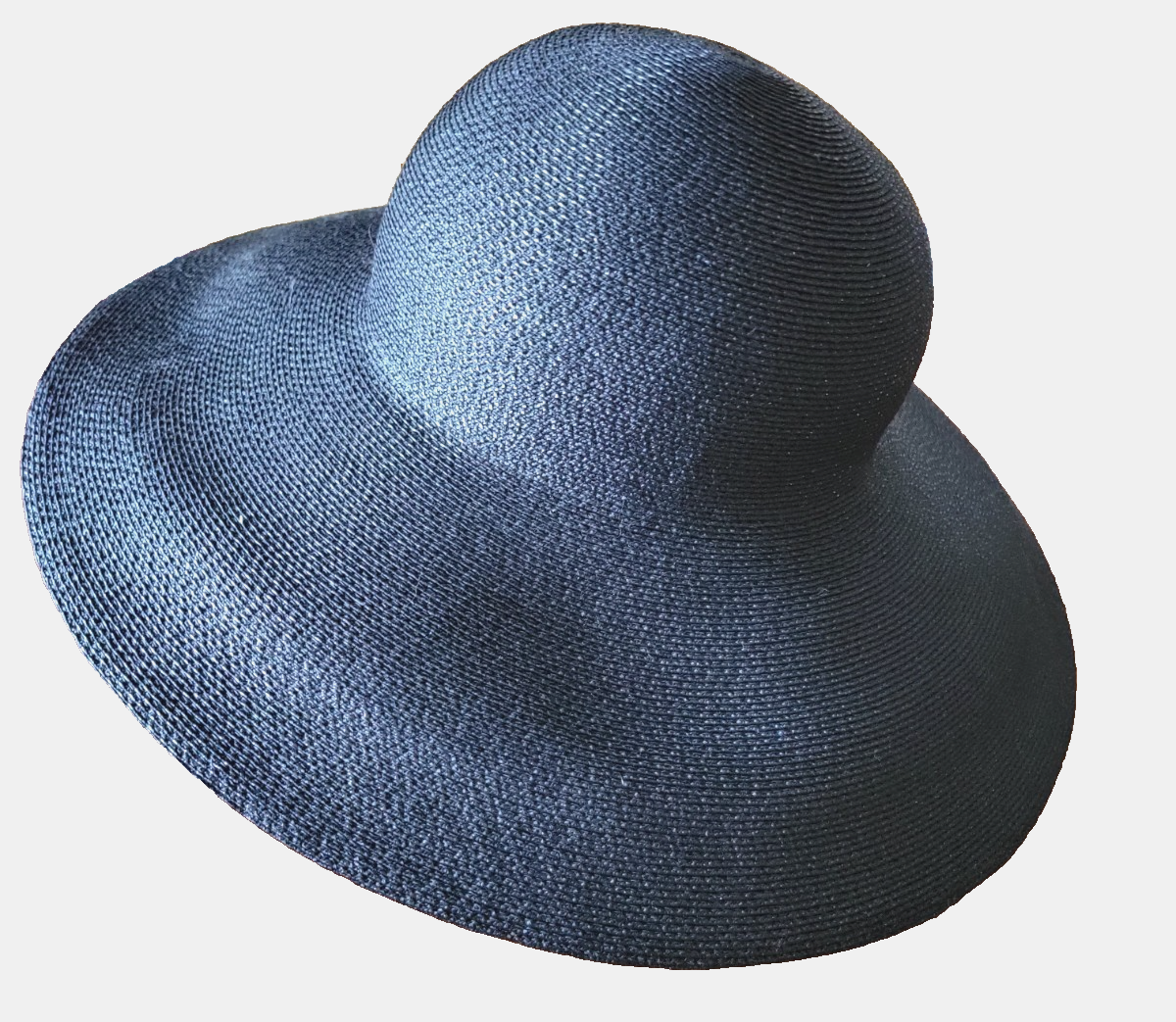 NEW PATRICIA UNDERWOOD NEW YORK WIDE BRIM BLACK STRAW SUN  display picture 1
