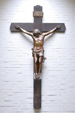 ⭐Crucifijo grande, bronce de alta calidad Cristo siglo XIX por F. Barservicedne