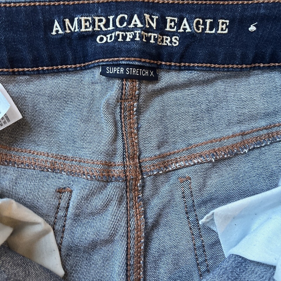 Jeans Leggings (Jeggings) American Eagle - Super Stretch, Fermeture éclair Déchirée Effet Destroy - Taille 2