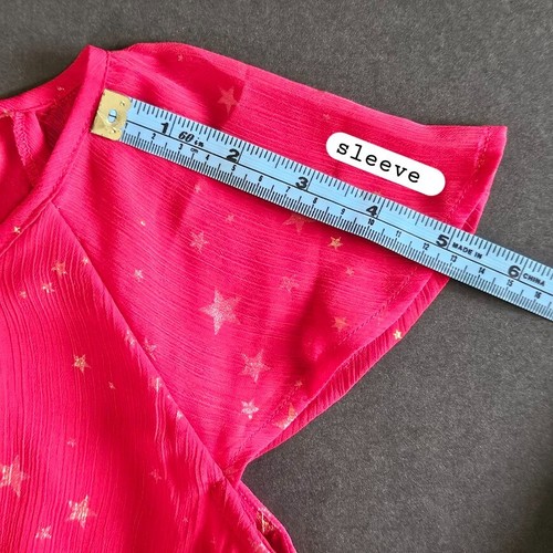 CRB Girls Dress Flutter Sleeve Foil Star Print Crew Neck Red Size 10 - Picture 12 of 14